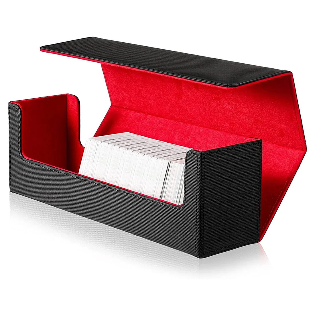 Desk Box 400 Card Desk Box Card Storage Box Deck Box PU Leather Deck Box for Trading Card Games (Black+Red)
Desk Box 400 Card Desk Box Card Storage Box Deck Box PU Leather Deck Box for Trading Card Games (Black+Red)