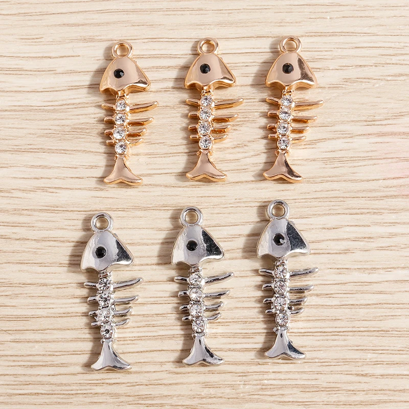 10pcs 11x28mm Cartoon Alloy Crystal Fish Bone Charms for Jewelry Making DIY Handmade Earrings Pendants Necklaces Crafts Supplies
10pcs 11x28mm Cartoon Alloy Crystal Fish Bone Charms for Jewelry Making DIY Handmade Earrings Pendants Necklaces Crafts Supplies