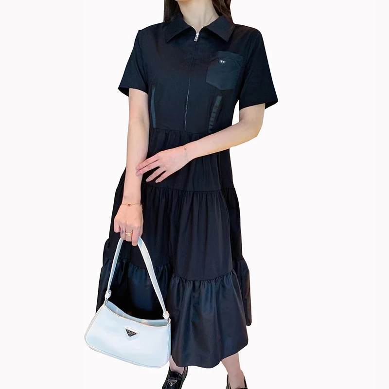 2022 Spring New Black and White Short-Sleeved Turn-down Collar Dress Large Skirt A-LINE Dress Triangle
2022 Spring New Black and White Short-Sleeved Turn-down Collar Dress Large Skirt A-LINE Dress Triangle