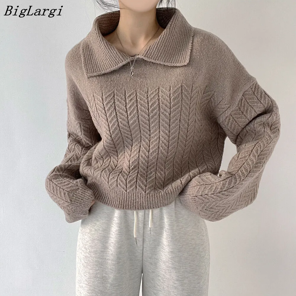 Pullover Knitted Solid Korean Sweater Women Casual Office Loose Sweater Long Sleeve Chic Elegant Ladies Sweaters
Pullover Knitted Solid Korean Sweater Women Casual Office Loose Sweater Long Sleeve Chic Elegant Ladies Sweaters