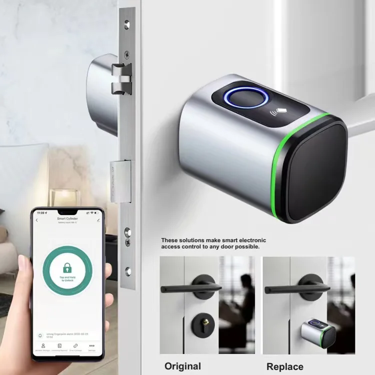 Cylinder Door Lock with Bluetooth Tuya Smart APP Digital Code Keyless Lock for European Cylinder Biometric Fingerprint Lock
Cylinder Door Lock with Bluetooth Tuya Smart APP Digital Code Keyless Lock for European Cylinder Biometric Fingerprint Lock