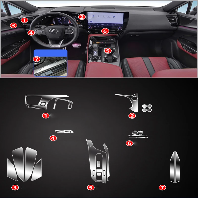 For Lexus NX NX200 NX300 RX 2022 2023 TPU Transparent Film Interior Sticker Center Console Gear AC Door Panel Car Accessories
For Lexus NX NX200 NX300 RX 2022 2023 TPU Transparent Film Interior Sticker Center Console Gear AC Door Panel Car Accessories