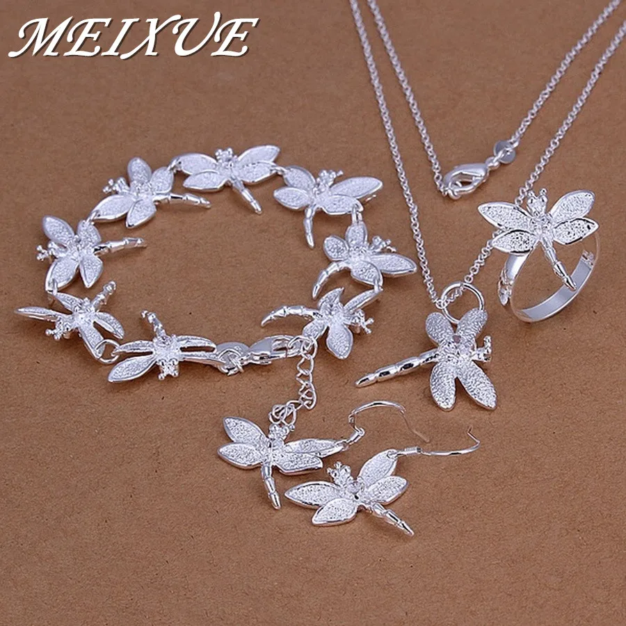 925 silver for Women lady Christma gifts charm inlaid stone dragonfly necklace jewelry set Drop Earrings bracelet ring
925 silver for Women lady Christma gifts charm inlaid stone dragonfly necklace jewelry set Drop Earrings bracelet ring