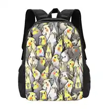 Cockatiels Galore Backpacks For School Teenagers Girls Travel Bags Cockatiel Parrot Pet Australian Cute Animal Pattern Birb