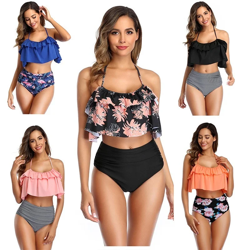 Women's Sexy Bathing Suits Spaghetti Strap Floral Bikini Set Underwire Swimsuit Polyester Retro Halter Ruched High Waist Bikini
Women's Sexy Bathing Suits Spaghetti Strap Floral Bikini Set Underwire Swimsuit Polyester Retro Halter Ruched High Waist Bikini