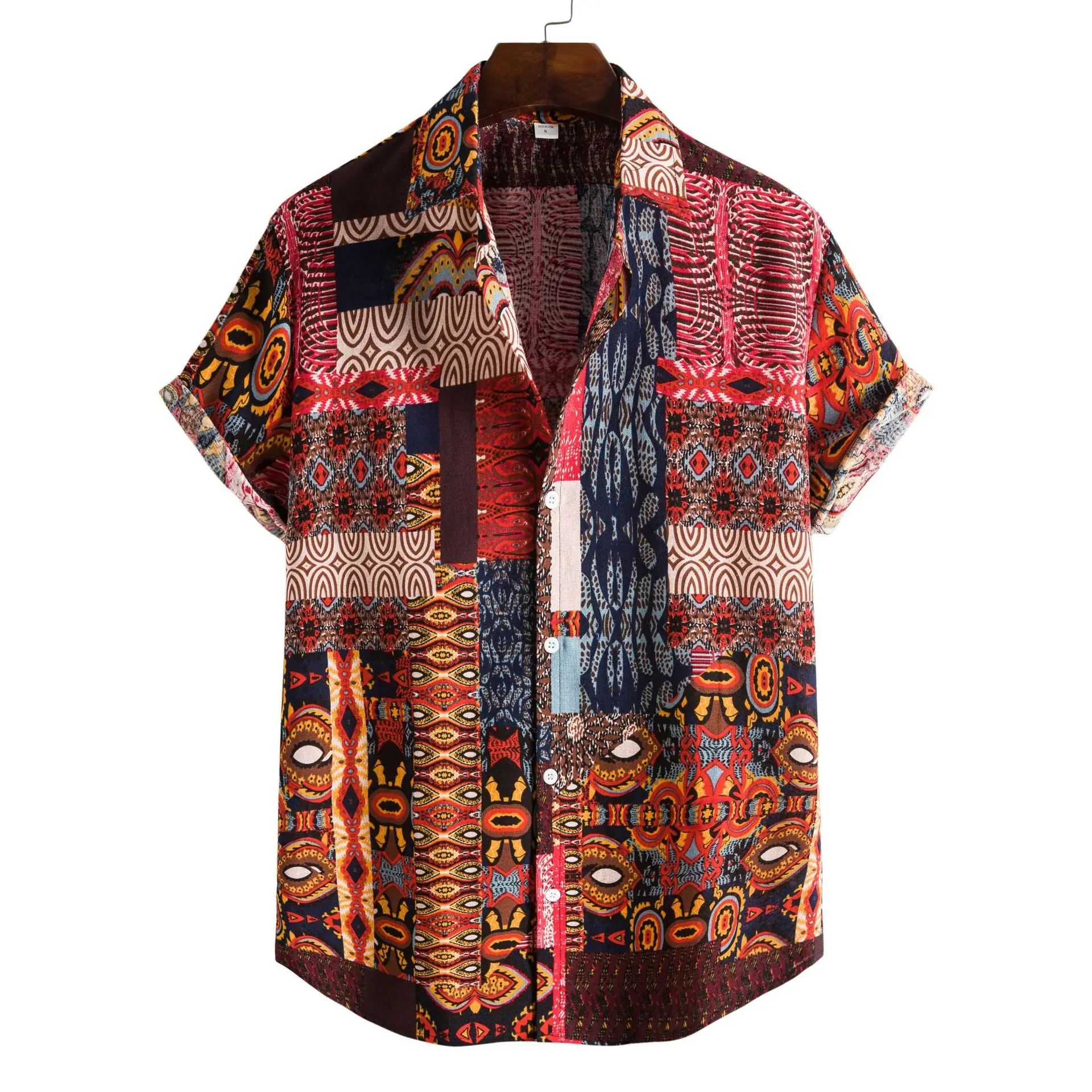 Mens Cotton Shirts Short Sleeve T-Shirts Ethnic Style Tribal Print Lapel Button Short Sleeve Shirt Summer Tops Casual Shirts
Mens Cotton Shirts Short Sleeve T-Shirts Ethnic Style Tribal Print Lapel Button Short Sleeve Shirt Summer Tops Casual Shirts