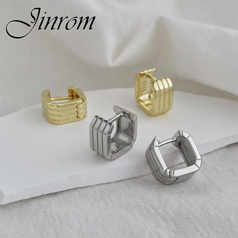 Jinrom S925 Sterling Silver Plated 18K Gold Earrings Simple Trendy Stripe Geometric Design Wearable Earrings for Woman Gift
Jinrom S925 Sterling Silver Plated 18K Gold Earrings Simple Trendy Stripe Geometric Design Wearable Earrings for Woman Gift