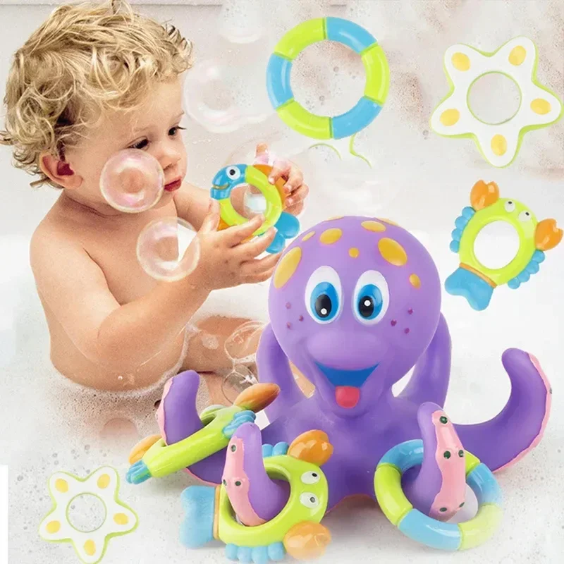 Floating Purple Octopus with 5pcs Hoopla Rings Floating Purple Soft Rubber Interactive Toy Bath Early Education Kids Bathing Toy
Floating Purple Octopus with 5pcs Hoopla Rings Floating Purple Soft Rubber Interactive Toy Bath Early Education Kids Bathing Toy