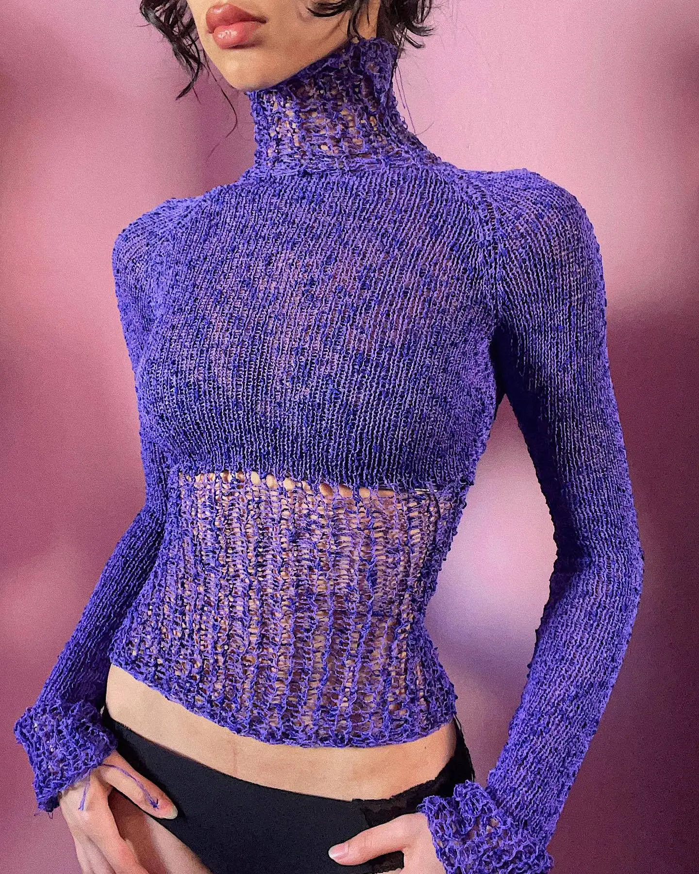 Y2k Knitted Pullover Sweater Hollow Out Slim 2023 New Solid Color High Neck Long Sleeve Korean Fashion Streetwear Lady Chic Top
Y2k Knitted Pullover Sweater Hollow Out Slim 2023 New Solid Color High Neck Long Sleeve Korean Fashion Streetwear Lady Chic Top