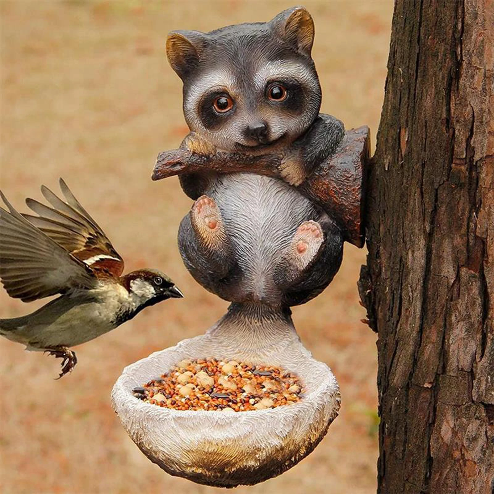 Animal Bird Feeder Resin Craft Raccoon Sculpture Animal Tree Hugger Decoration For Outdoor Garden Patio Squirrel Bird Feeder
Animal Bird Feeder Resin Craft Raccoon Sculpture Animal Tree Hugger Decoration For Outdoor Garden Patio Squirrel Bird Feeder
