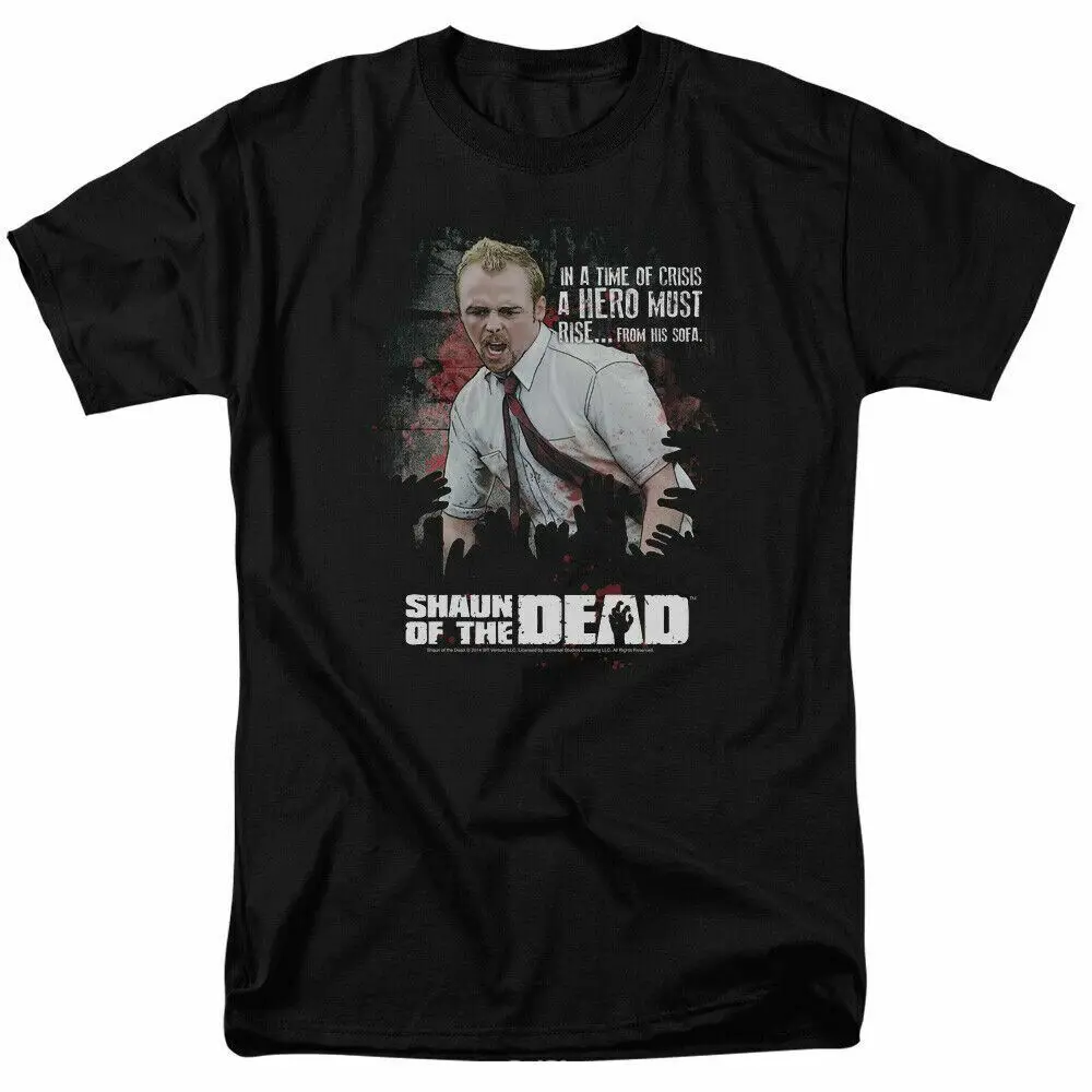 Мужская футболка Shaun of the Dead Hero Must Rise черная с лицензией из фильма