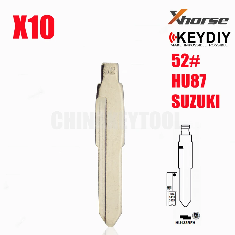 HU87 KD #52 KD Remote Uncut Blank Metal Blade Type 52# HU133R HU87 for Suzuki Swift Remote Car Key Remote Blade Replacement
HU87 KD #52 KD Remote Uncut Blank Metal Blade Type 52# HU133R HU87 for Suzuki Swift Remote Car Key Remote Blade Replacement