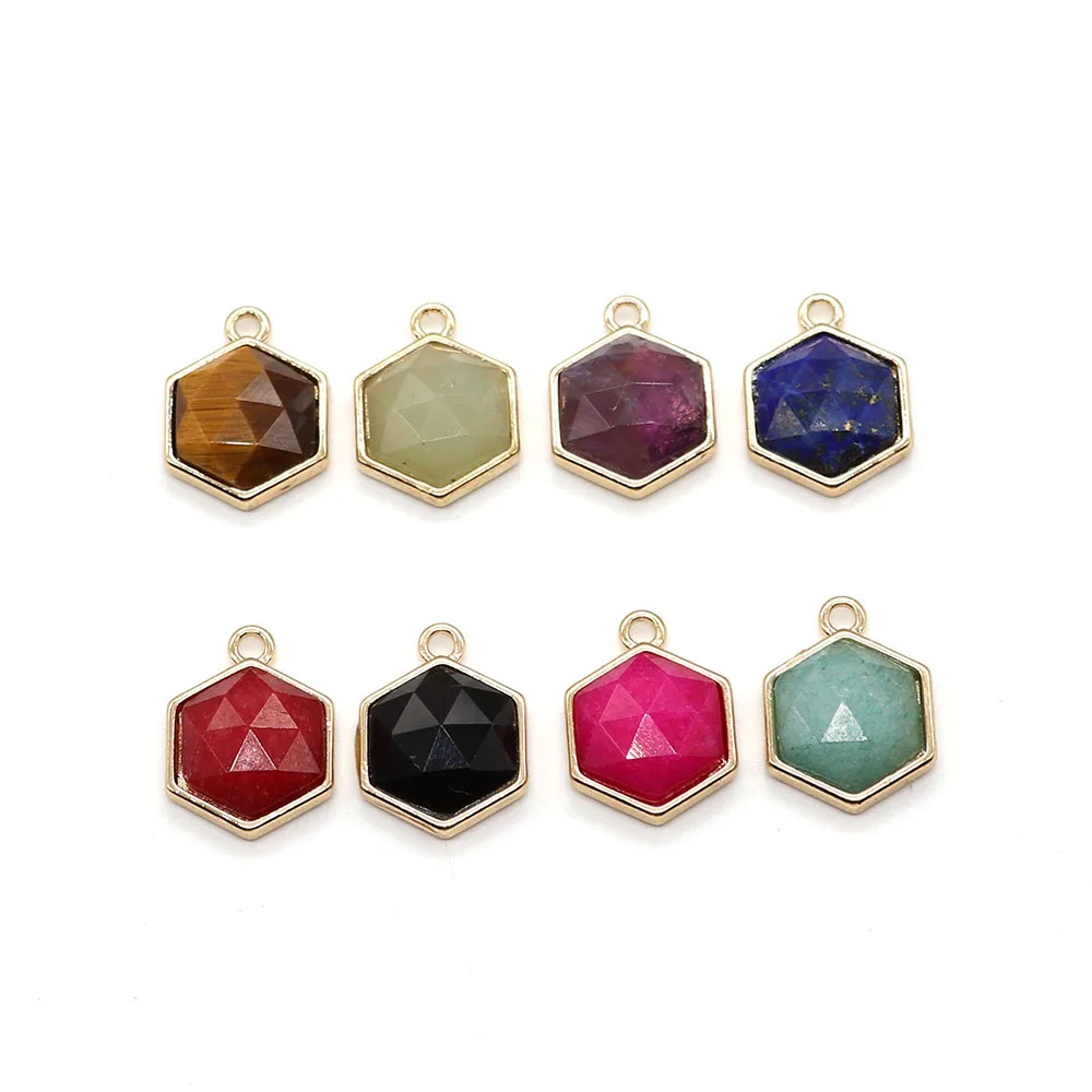 1pcs Natural Stone Classic Vintage Hexagon Gold Plated Bezel Faceted Pendant for Women DIY Jewelry Making Necklace Bracelet
1pcs Natural Stone Classic Vintage Hexagon Gold Plated Bezel Faceted Pendant for Women DIY Jewelry Making Necklace Bracelet