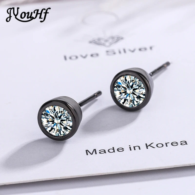 925 Sterling Silver Small Earring Fashion Tiny Sparking Clear Zircon Crystal Black Gold Stud Earrings for Girl Teens Jewelry
925 Sterling Silver Small Earring Fashion Tiny Sparking Clear Zircon Crystal Black Gold Stud Earrings for Girl Teens Jewelry
