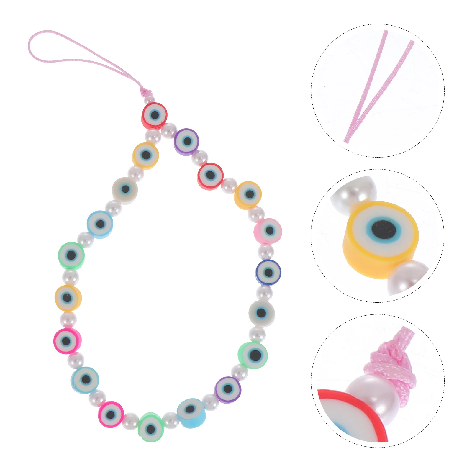 Strap Lanyard Wrist Beaded Hanging Bracelet Beads Rope Keychain Polymer Cell Clay Eye Pearlchain Pattern Short Charm Practical
Strap Lanyard Wrist Beaded Hanging Bracelet Beads Rope Keychain Polymer Cell Clay Eye Pearlchain Pattern Short Charm Practical