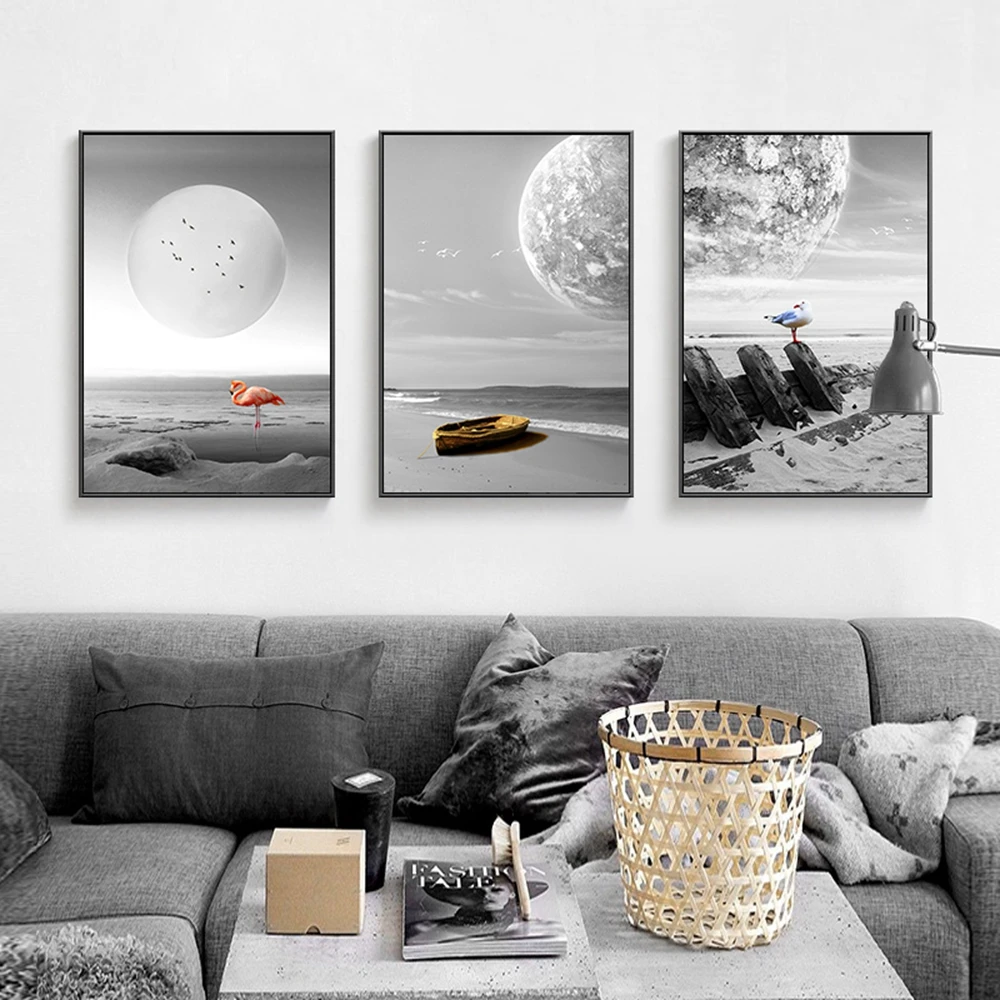 Abstract Landscape Mid Century Modern Moom Black White Wall Art Print Canvas Painting For Living Room Wall Decor Decoration
Abstract Landscape Mid Century Modern Moom Black White Wall Art Print Canvas Painting For Living Room Wall Decor Decoration