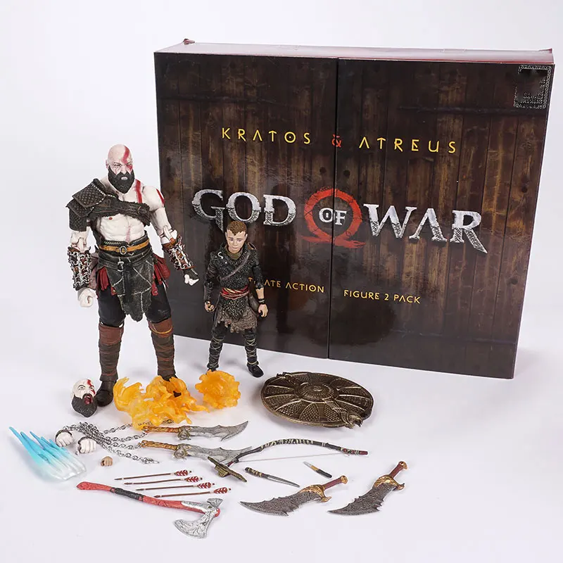 

NECA God of War Action Figure Kratos Atreus Ghost of Sparta with Axe Sword Shield Bow and Arrow Model Toys Joint Movable Doll