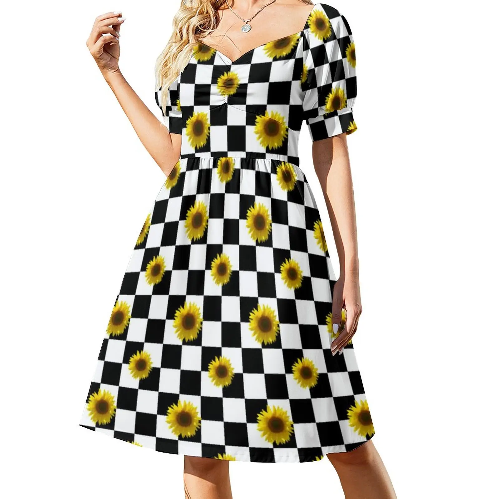 Yellow Sunflower Print Casual Dress Black White Plaid Street Fashion Dresses Summer Sexy Elegan Dress Graphic Clothes Big Size
Yellow Sunflower Print Casual Dress Black White Plaid Street Fashion Dresses Summer Sexy Elegan Dress Graphic Clothes Big Size