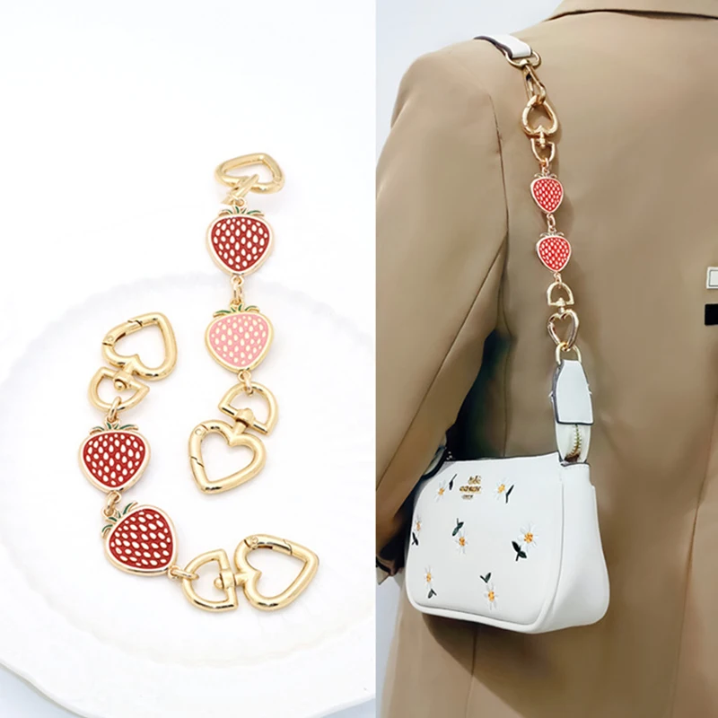 Extended Strawberry Love Heart Chain Strap For Handbag Bag Accessories Handles Shoulder Strap Chain Bag Strap DIY Bag Parts
Extended Strawberry Love Heart Chain Strap For Handbag Bag Accessories Handles Shoulder Strap Chain Bag Strap DIY Bag Parts