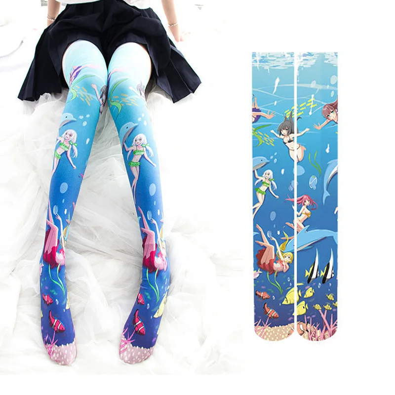 Mermaid Print Lolita Thigh Socks Women's Japanese Cute Loli Girl College Style Over The Knee Sexy Color Thigh High Socks Animal
Mermaid Print Lolita Thigh Socks Women's Japanese Cute Loli Girl College Style Over The Knee Sexy Color Thigh High Socks Animal