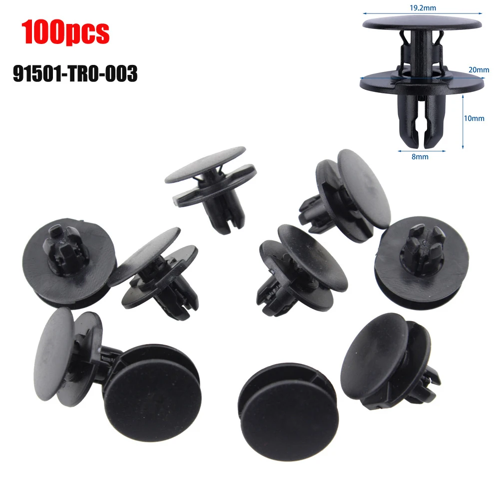 100Pcs Fender Push Type Retainer Clips Black Fixing Clips For Honda For Acura 91501-TRO-003 High Quality Car Accessories
100Pcs Fender Push Type Retainer Clips Black Fixing Clips For Honda For Acura 91501-TRO-003 High Quality Car Accessories