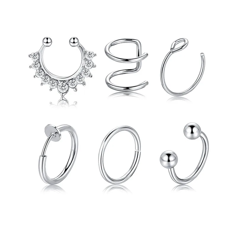 HMES 6pcs Fake Piercing Nose Ring Zircon Expander Seamless Segment Ear Nose Hoops Cz Tragus Cartilage Earrings Body Jewelry
HMES 6pcs Fake Piercing Nose Ring Zircon Expander Seamless Segment Ear Nose Hoops Cz Tragus Cartilage Earrings Body Jewelry