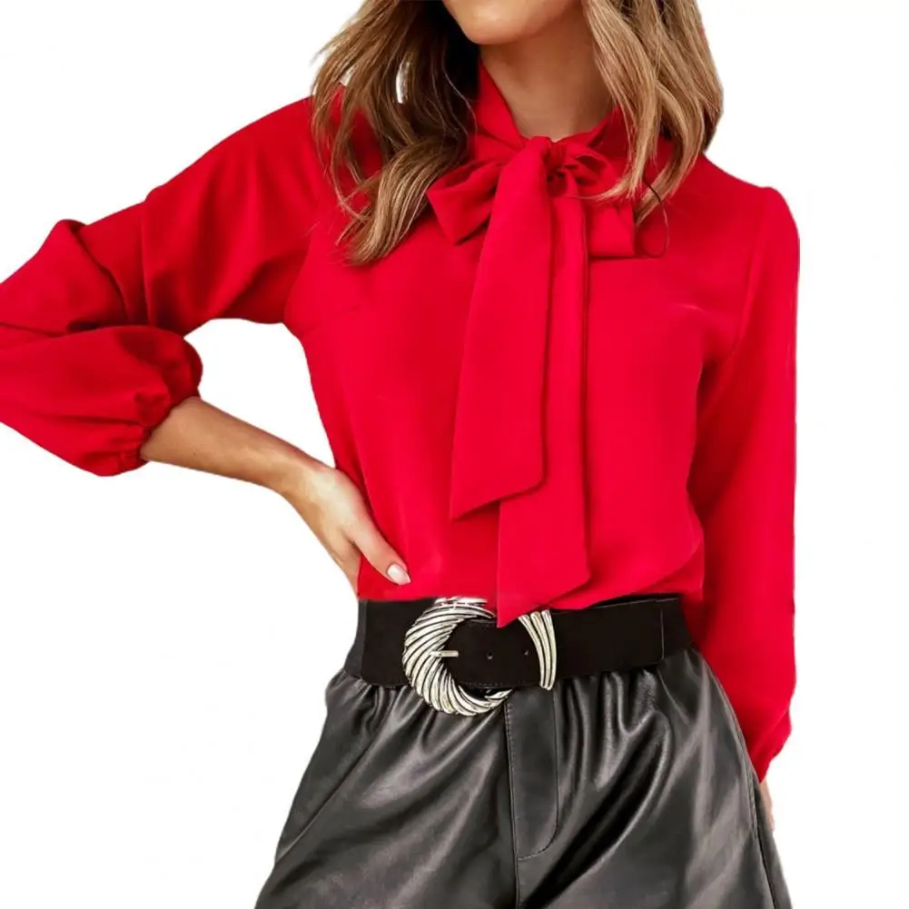 Office Shirt Elastic Cuff Turn-Down Collar Bow Knot Tie Solid Color Office Ladies Blouses женская одежда roupas femininas
Office Shirt Elastic Cuff Turn-Down Collar Bow Knot Tie Solid Color Office Ladies Blouses женская одежда roupas femininas