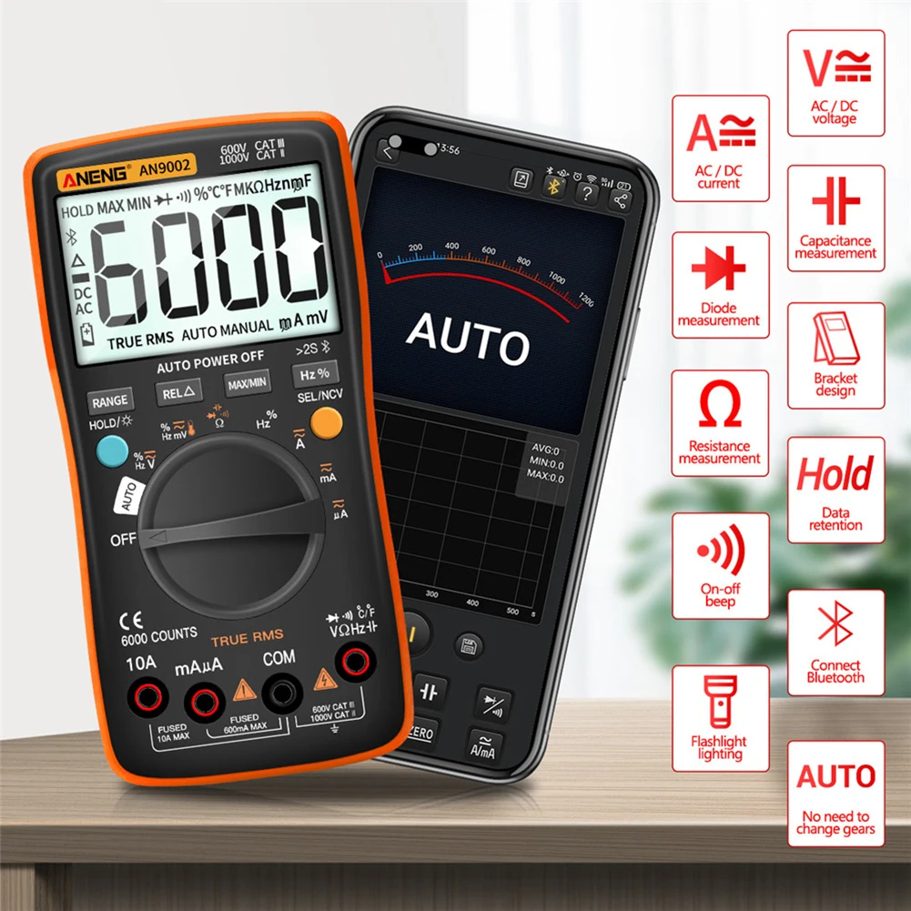Bluetooth-compatible Multifunction Digital Multimeter Ammeter DC/AC Mobile APP Voltmeter for Household Electricity Accessories
Bluetooth-compatible Multifunction Digital Multimeter Ammeter DC/AC Mobile APP Voltmeter for Household Electricity Accessories