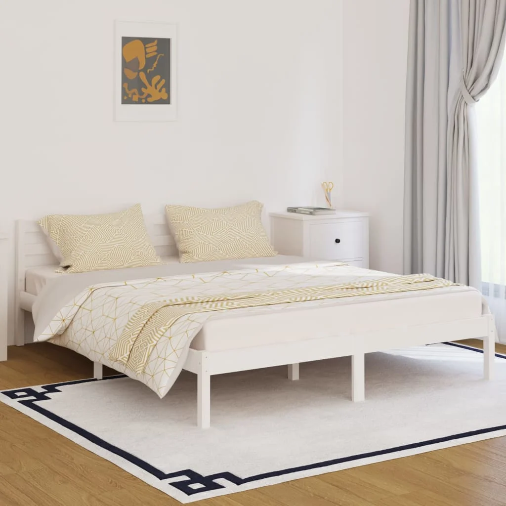 Day Bed Frame, Solid Pine Wood Bed, Bedroom Furniture White 160x200cm 
Day Bed Frame, Solid Pine Wood Bed, Bedroom Furniture White 160x200cm