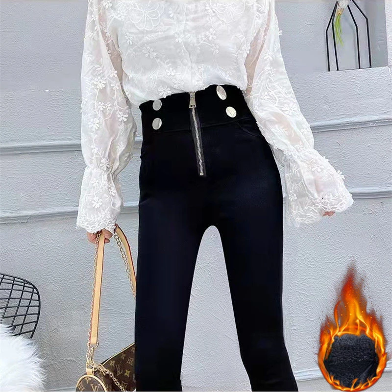 2023 Autumn Winter New Buttons Legginngs Women High Waist Woman Stretch Female Plus Velvet Pants Skinny Pencil Trousers D63
2023 Autumn Winter New Buttons Legginngs Women High Waist Woman Stretch Female Plus Velvet Pants Skinny Pencil Trousers D63