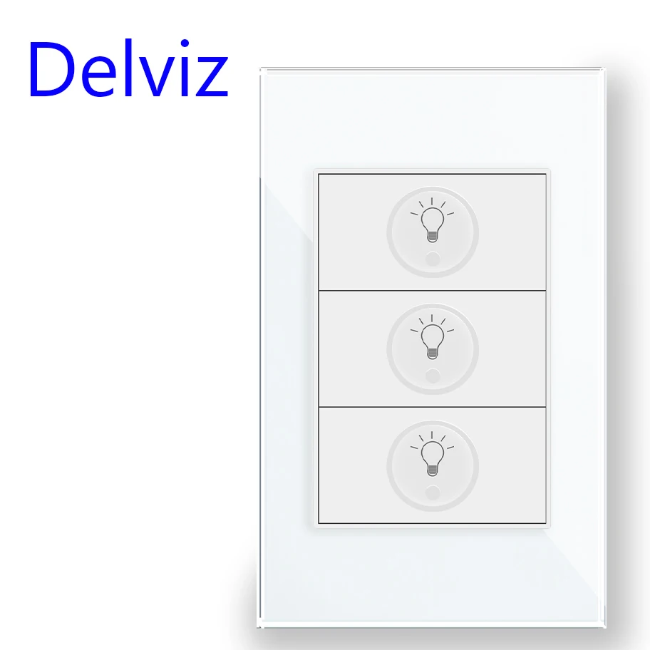 Delviz Brazil Dimmer Switch, Wall light luminance controller, US standard 120mm*72mm crystal glass panel,Knob 3 Gang Wall Switch
Delviz Brazil Dimmer Switch, Wall light luminance controller, US standard 120mm*72mm crystal glass panel,Knob 3 Gang Wall Switch