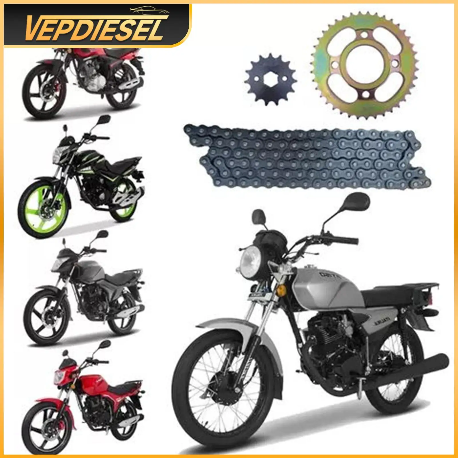 1 комплект усиленного комплекта цепи для Italika Dt Ft 150 GT Gti Gts 39T-15T-428H-108