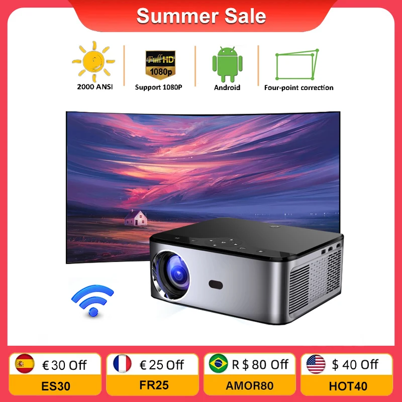 Проектор T02 Full HD 2023 P, телефон с Wi-Fi, 1080 ANSI 
Проектор T02 Full HD 2023 P, телефон с Wi-Fi, 1080 ANSI