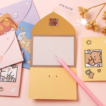 50Pcs/Set Cartoon Ins Greeting Card Student DIY Tanabata Teachers Day Bouquet Card Message Small Card Birthday Postcards