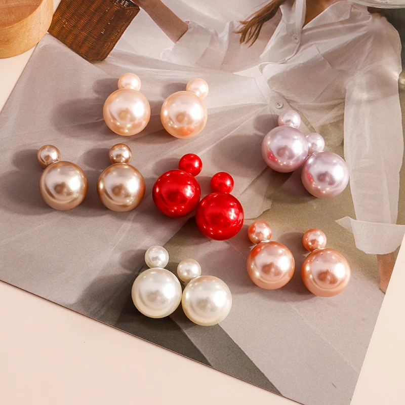 Cute Candy Colors Pearl Stud Earrings for Women Jewelry Double Sided Big Beaded Ball Earrings Girls Party Jewelry Gifts
Cute Candy Colors Pearl Stud Earrings for Women Jewelry Double Sided Big Beaded Ball Earrings Girls Party Jewelry Gifts