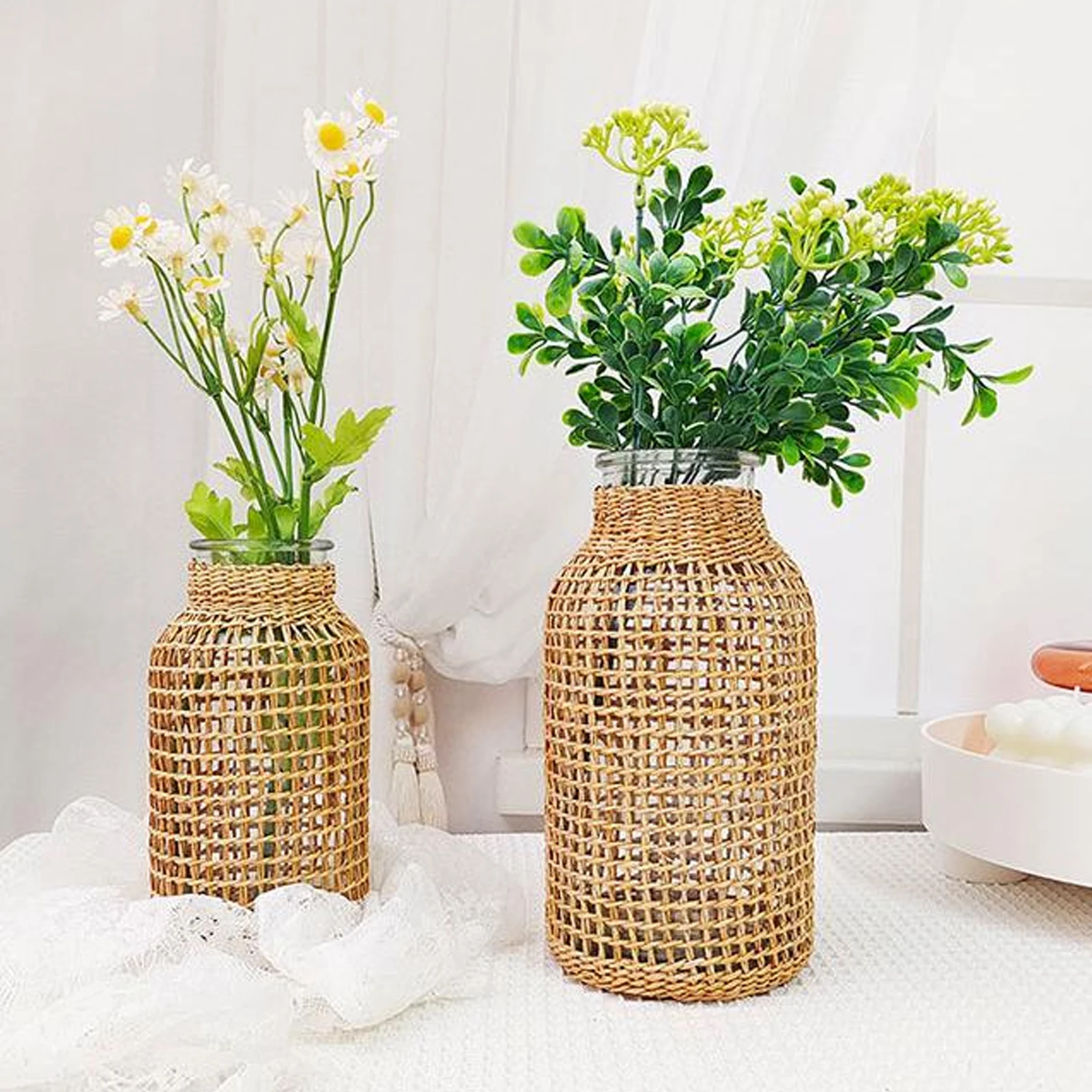 Straw Flower Vase Japanese Flower Pot in the Nordic Contracted Creative Flower Basket to Water Plants
Straw Flower Vase Japanese Flower Pot in the Nordic Contracted Creative Flower Basket to Water Plants
