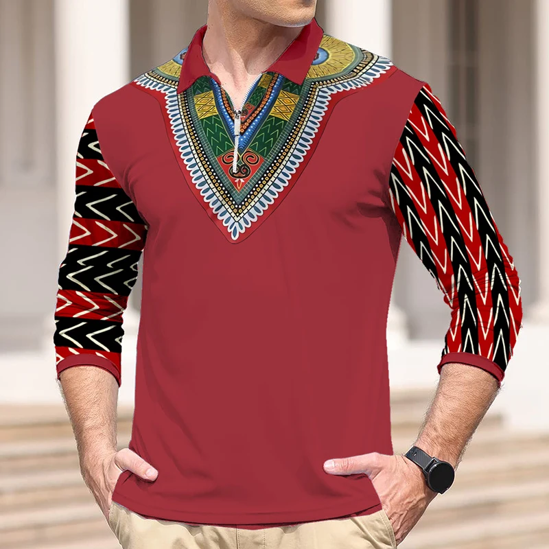 African Printed Polo Shirts for Men Casual Social Business Male Polos Long Sleeve T-shirts Polo Men's Clothing
African Printed Polo Shirts for Men Casual Social Business Male Polos Long Sleeve T-shirts Polo Men's Clothing