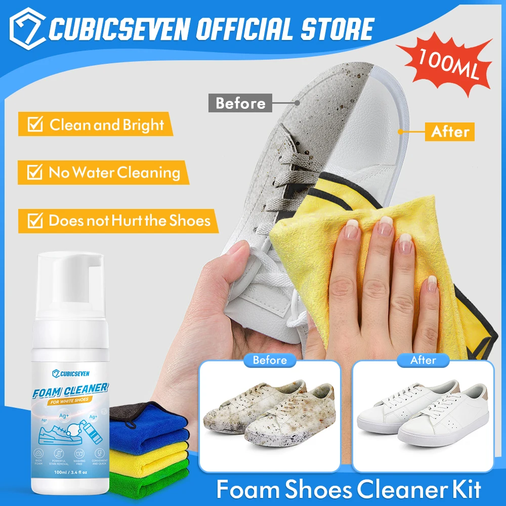 Cubicseven 100ml White Shoes Foam Cleaner Remove Yellow Stain Dirt Whitening Cleaning Polish Foam Spray for Sneaker Tennis Shoes
Cubicseven 100ml White Shoes Foam Cleaner Remove Yellow Stain Dirt Whitening Cleaning Polish Foam Spray for Sneaker Tennis Shoes