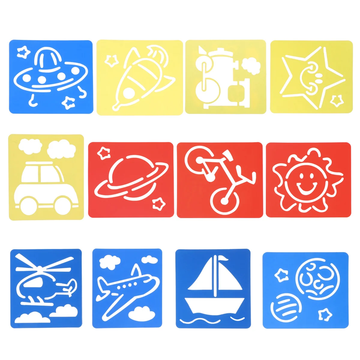 12PCS Painting Stencils Learning Educational Cartoon Hollow Drawing Tool Painting Template for Toddler Kids Children 
12PCS Painting Stencils Learning Educational Cartoon Hollow Drawing Tool Painting Template for Toddler Kids Children