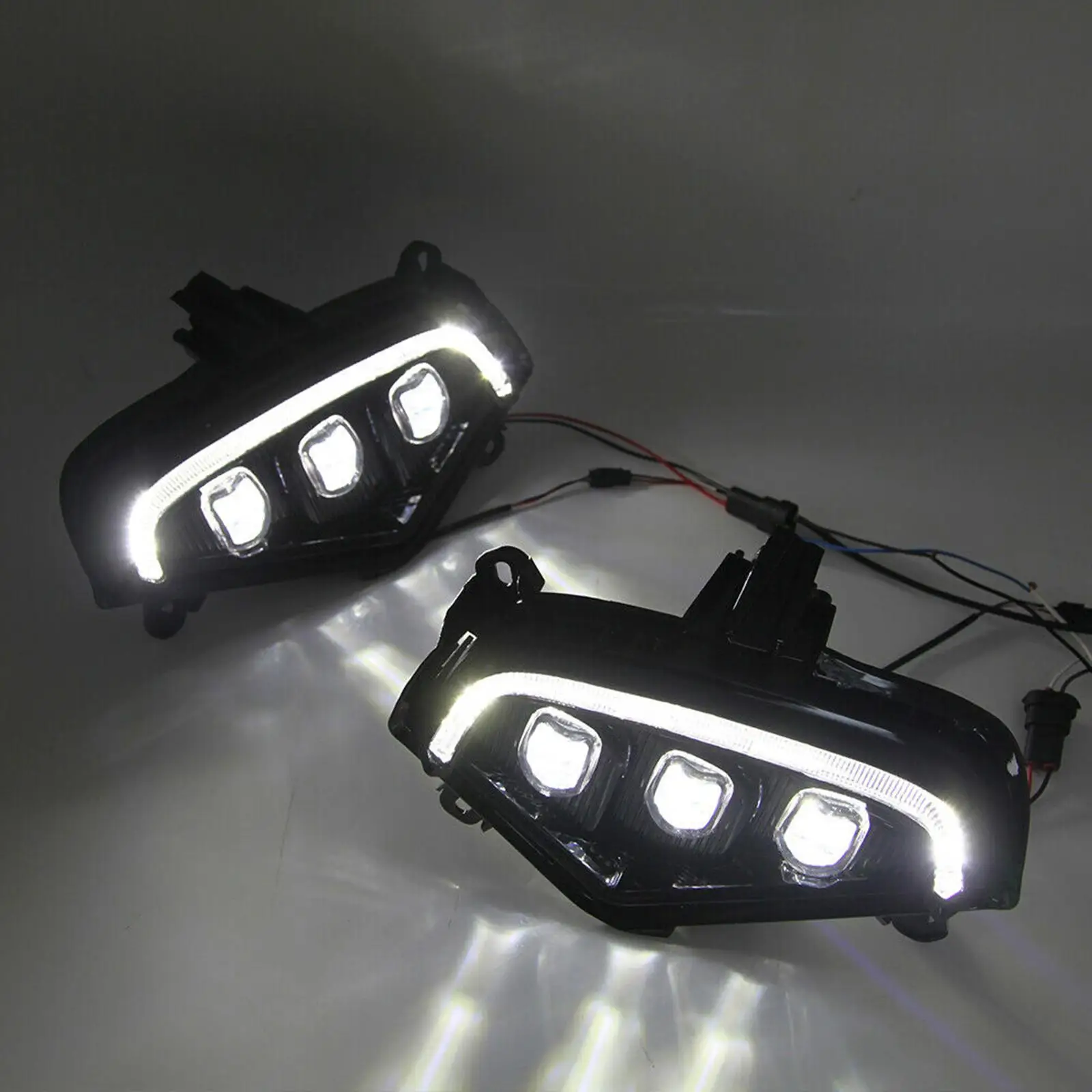 

2 Pieces LED Drl Daytime Running Light Fog Lamps W/ Turn Signal Lamps Fit for Spare Parts Replace ACC Easy to Install