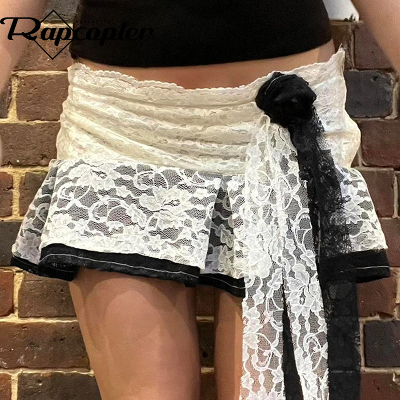 Rapcopter Lace Floral Pleated Skirts Women Vintage Folds Fairycore Cute Mini Skirts Korean Chic Holiday Chic Outfits Summer 90s
Rapcopter Lace Floral Pleated Skirts Women Vintage Folds Fairycore Cute Mini Skirts Korean Chic Holiday Chic Outfits Summer 90s