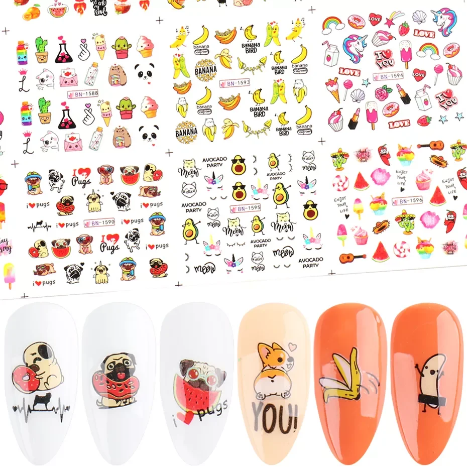 12pc Cute Cartoon Nail Art Stickers Water Decals Fruit Banana Plant Character Transfer Foil Slider Manicrue Tattoo BEBN1585-1586
12pc Cute Cartoon Nail Art Stickers Water Decals Fruit Banana Plant Character Transfer Foil Slider Manicrue Tattoo BEBN1585-1586