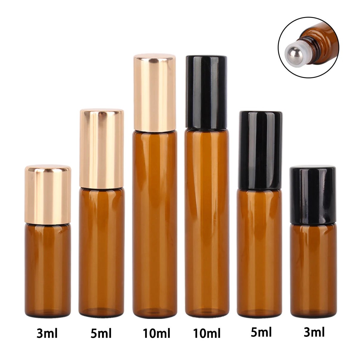 10/20/50/100pcs 3ml/5ml/10ml Amber Glass Roll on Refillable Bottles for Essential Oil with Stainless Roller Perfume Vials
10/20/50/100pcs 3ml/5ml/10ml Amber Glass Roll on Refillable Bottles for Essential Oil with Stainless Roller Perfume Vials