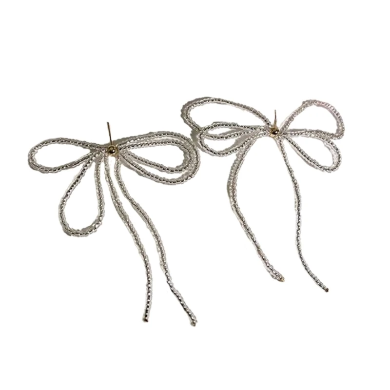 Y51E Light Luxury Bowknot Drop Earrings Long Tassels Seed Beads Bow Ear Studs for Women Fashion Elegant Wedding Jewelry Gift
Y51E Light Luxury Bowknot Drop Earrings Long Tassels Seed Beads Bow Ear Studs for Women Fashion Elegant Wedding Jewelry Gift