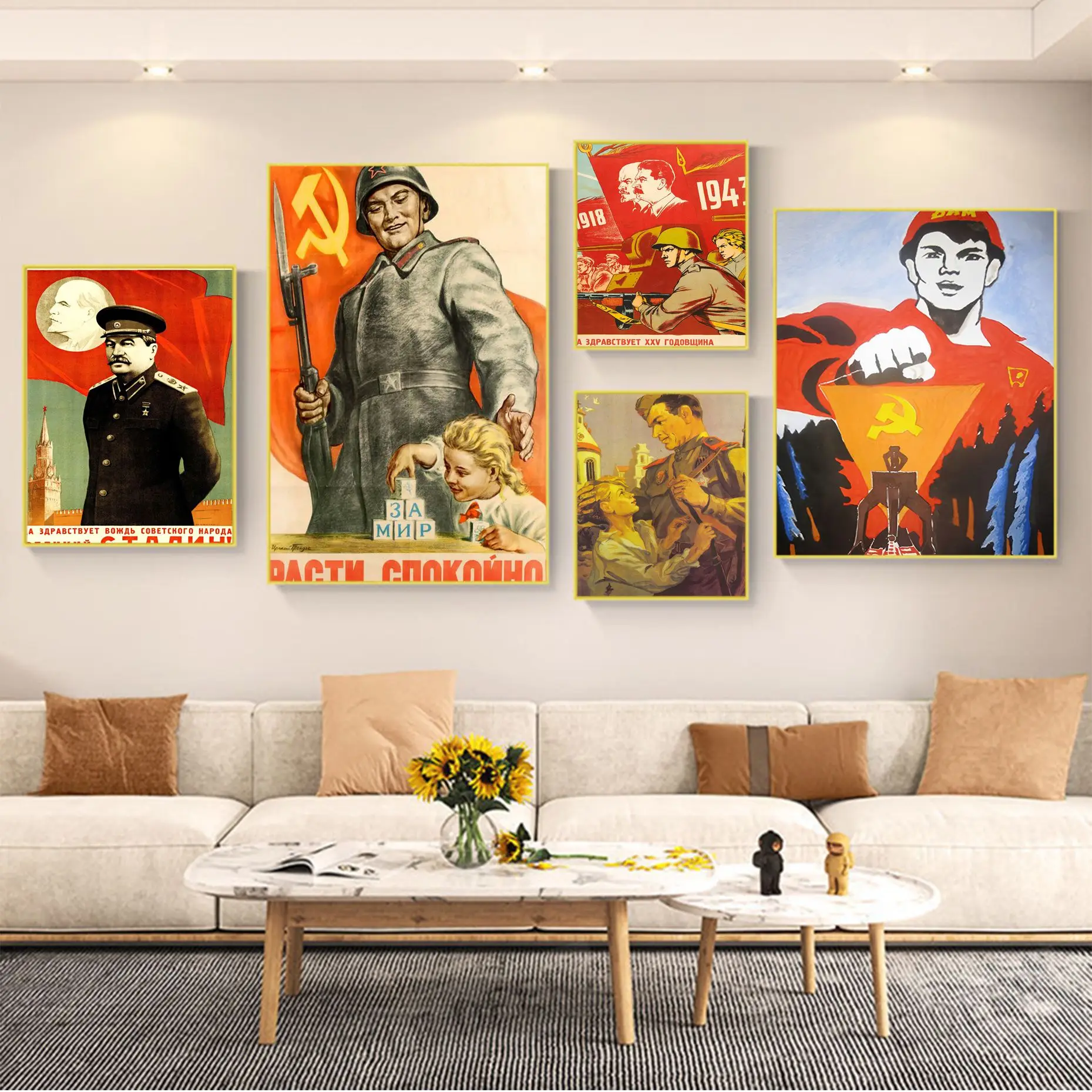Vintage Russian Propaganda Poster Self-adhesive Art Poster Retro Kraft Paper Sticker DIY Room Bar Cafe Stickers Wall Painting
Vintage Russian Propaganda Poster Self-adhesive Art Poster Retro Kraft Paper Sticker DIY Room Bar Cafe Stickers Wall Painting