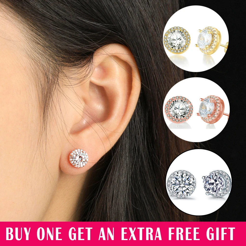 LOVANS 925 Sterling Silver Cubic Zirconia 10MM Round Chix Ear Stud Earrings For Women Female Earring 2022
LOVANS 925 Sterling Silver Cubic Zirconia 10MM Round Chix Ear Stud Earrings For Women Female Earring 2022