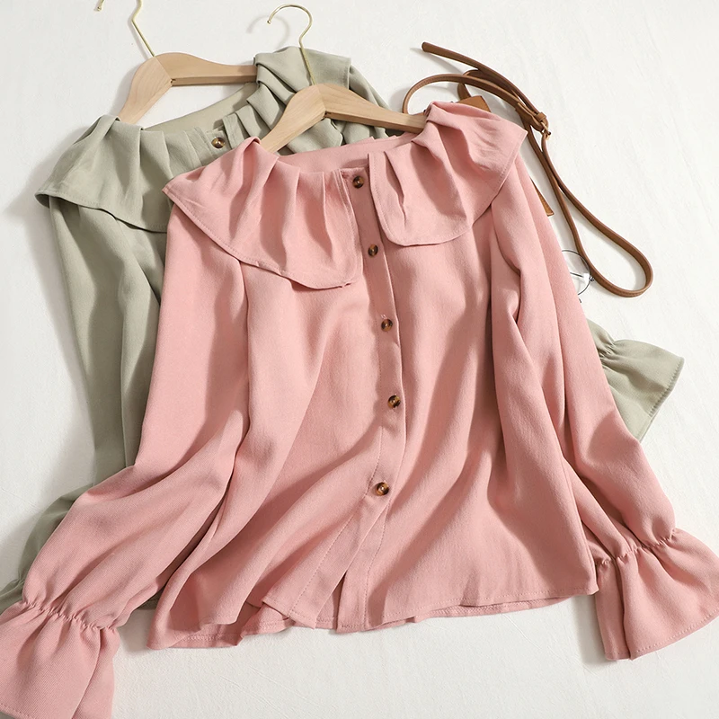 Шикарные Модные женские топы Hikigawa на раннюю осень, рубашки с воротником Питер Пэн и оборками, свободные рубашки с длинным рукавом, однотонна...
Шикарные Модные женские топы Hikigawa на раннюю осень, рубашки с воротником Питер Пэн и оборками, свободные рубашки с длинным рукавом, однотонна...