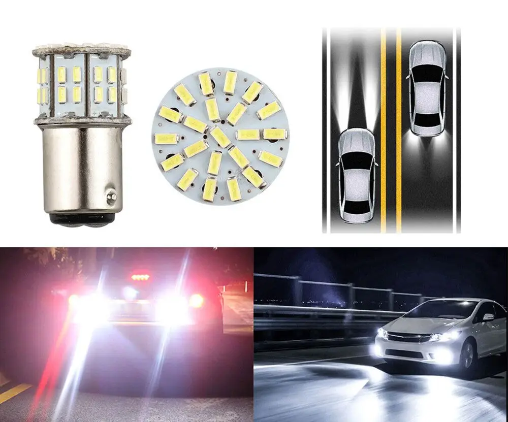 LED Car Brake Parking Tail Lights Reserve Fog Lamps BA15S P21W S25 50 SMD 1206 DC 12V 24V 1157 BAY15D
LED Car Brake Parking Tail Lights Reserve Fog Lamps BA15S P21W S25 50 SMD 1206 DC 12V 24V 1157 BAY15D