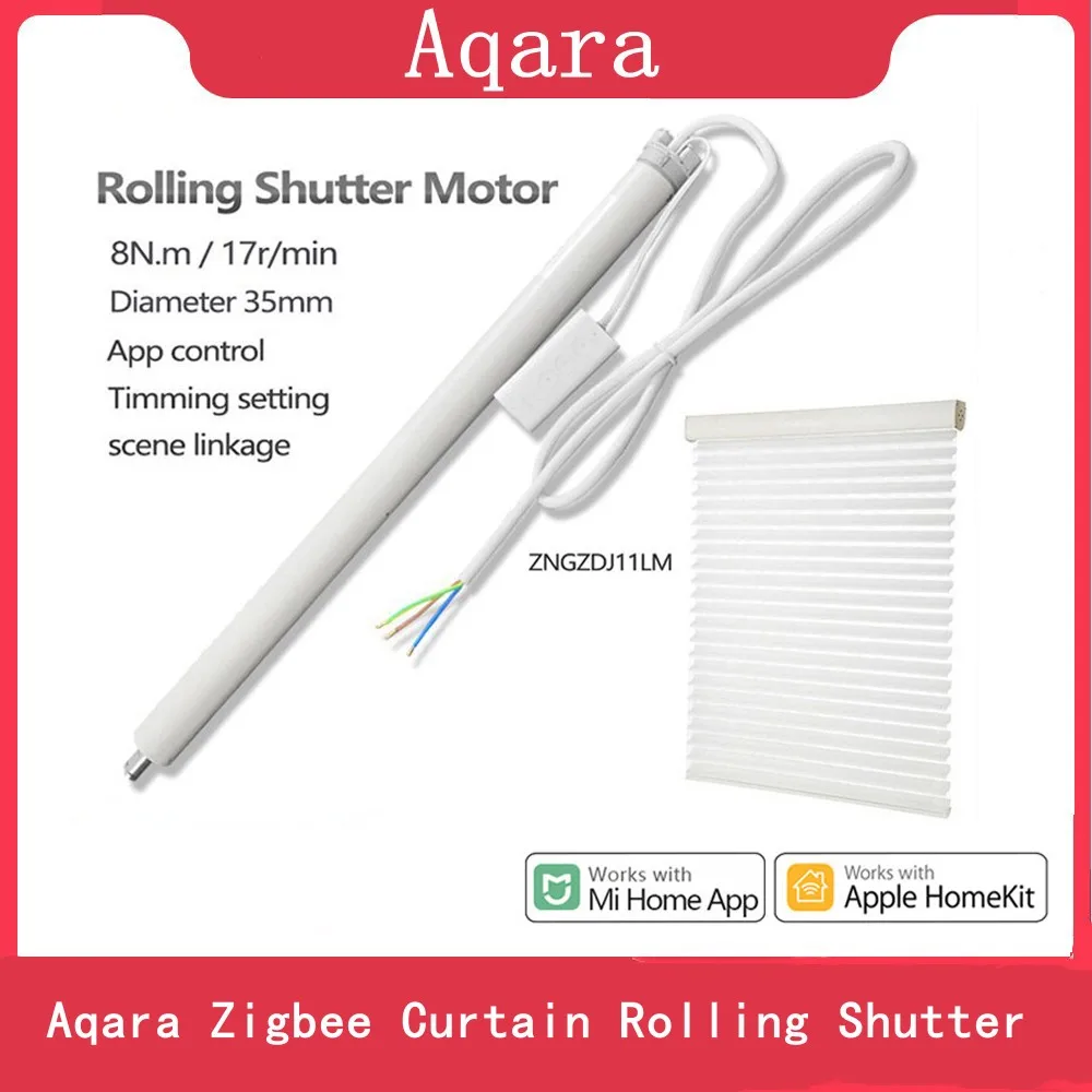 

Aqara Original Motor Zigbee Curtain Rolling Shutter Motor Timing Setting Remote Control Works with Apple HomeKit Mi Home APP