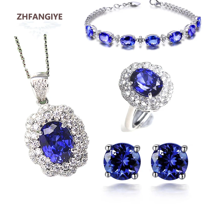 Elegant Silver 925 Jewelry Set Rings Earrings Bracelet Necklace Ornaments with Sapphire Gemstone Wedding Party Gift for Women
Elegant Silver 925 Jewelry Set Rings Earrings Bracelet Necklace Ornaments with Sapphire Gemstone Wedding Party Gift for Women